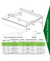 Boyel Living Door Window Awning Made of 0.137 Inch Thick Crystal Solid Polycarbonate Sheet and Aluminum Alloy with Valance in size of 47" Wide x 34" D
