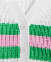 Epic Threads Girls Sporty Stripe Cardigan, Exclusively at Macy's