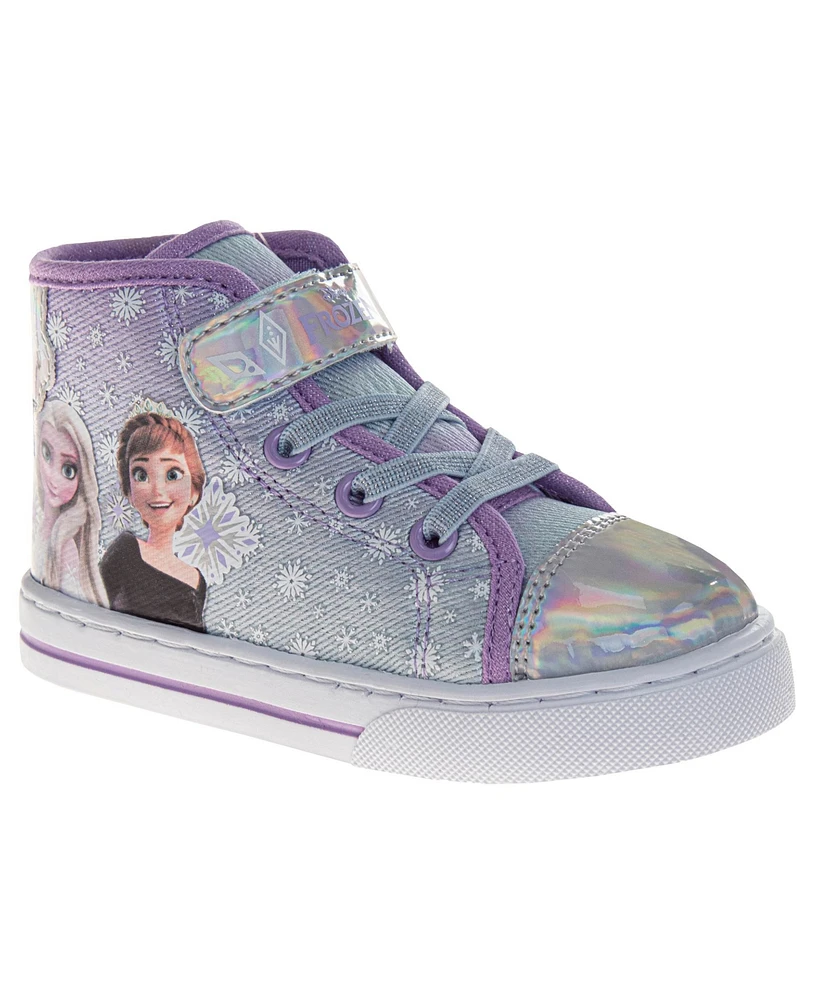 Disney Toddler and Little Girls Frozen Anna Elsa High Top Sneakers