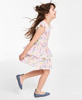 Rare Editions Toddler and Little Girls Floral Eyelet Drop Waist Dress
