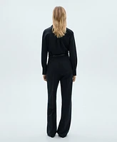 Mango Women's Belted Straight Jumpsuit