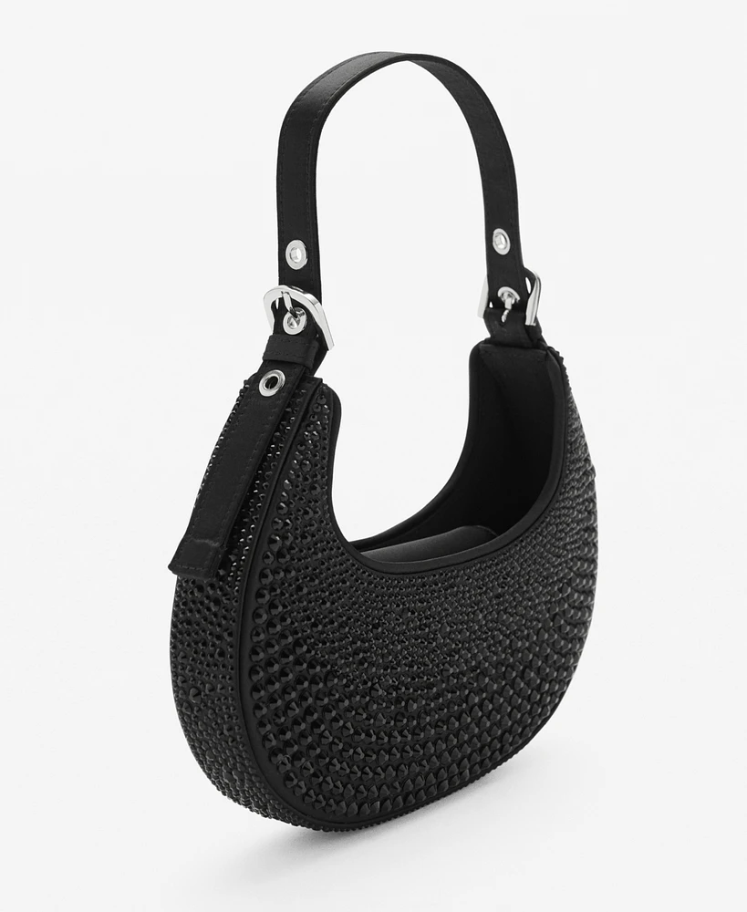 Mango Women's Crystal Detail Shoulder Bag