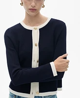 Mango Women's Contrasting Trim Cardigan