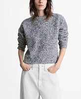 Mango Women's Round Neck Boucle Sweater