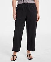 On 34th Women's Pull-On Barrel-Leg Utility Pants, Exclusively at Macy's