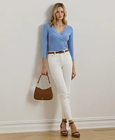 Lauren Ralph Lauren Women's Ruched Surplice Jersey Top