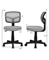 Gouun Armless Computer Chair with Height Adjustment and Breathable Mesh for Home Office