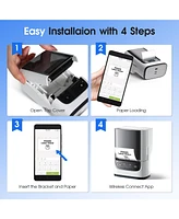 Polono PM220S Label Maker Machine with Tape, 2 Inch Bluethooth Portable Thermal Label Printer for Small Business, Office, Home, Address, Logo Label, S