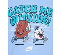 Nike Toddler and Little Boys Baseball Graphic Knit Crewneck T-Shirt