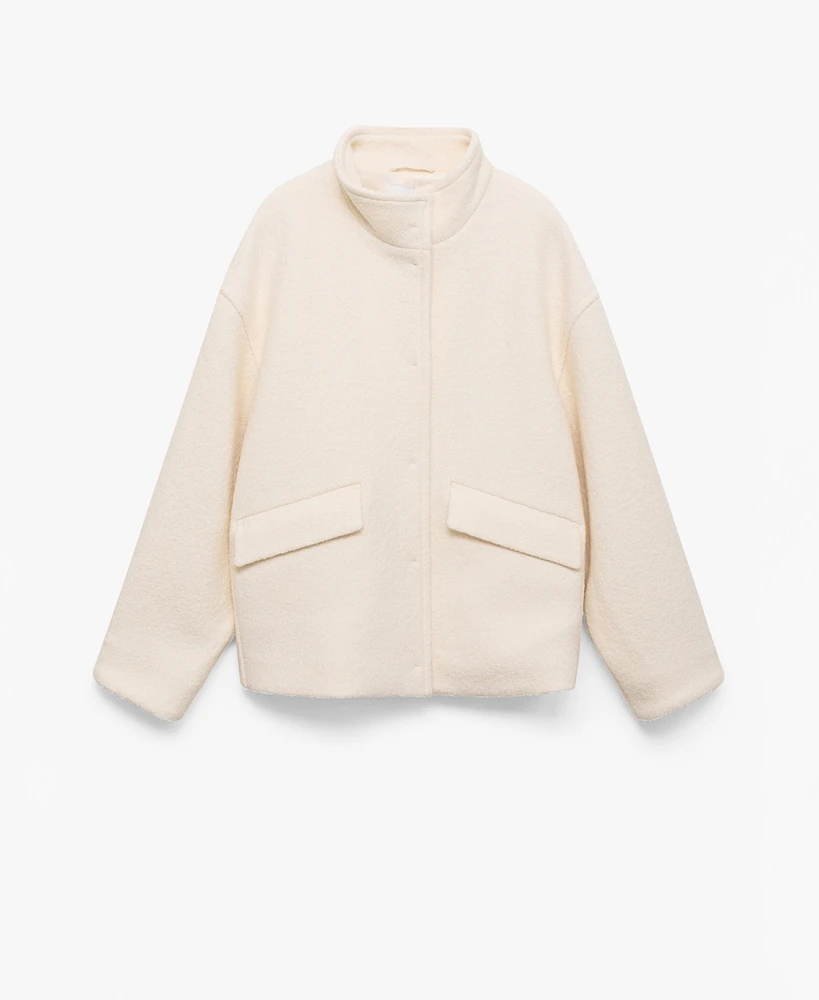 Mango Women's High Collar Wool Jacket