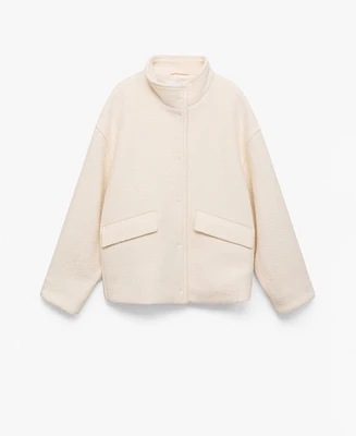 Mango Women's High Collar Wool Jacket