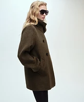 Mango Women's Double-Breasted Wool Coat