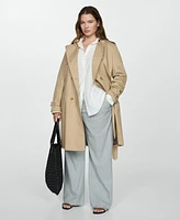 Mango Women's Belted Classic Trench Coat