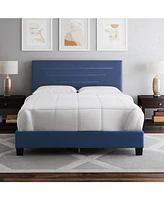 Boyd Sleep Luxe Upholstered Platform Bed with Headboard, Mattress Foundation with Strong 14 Wood Slat Supports