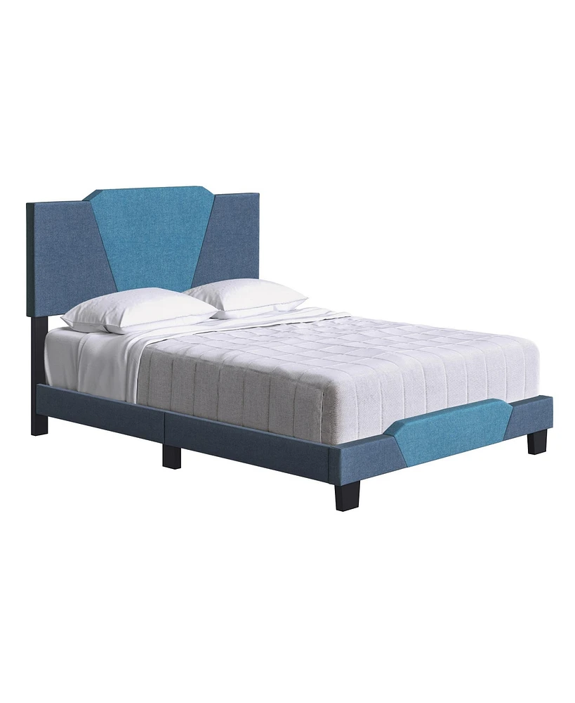 Boyd Sleep Tuscan Upholstered Platform Bed with Headboard, Mattress Foundation with Strong 4 Wood Slat Supports