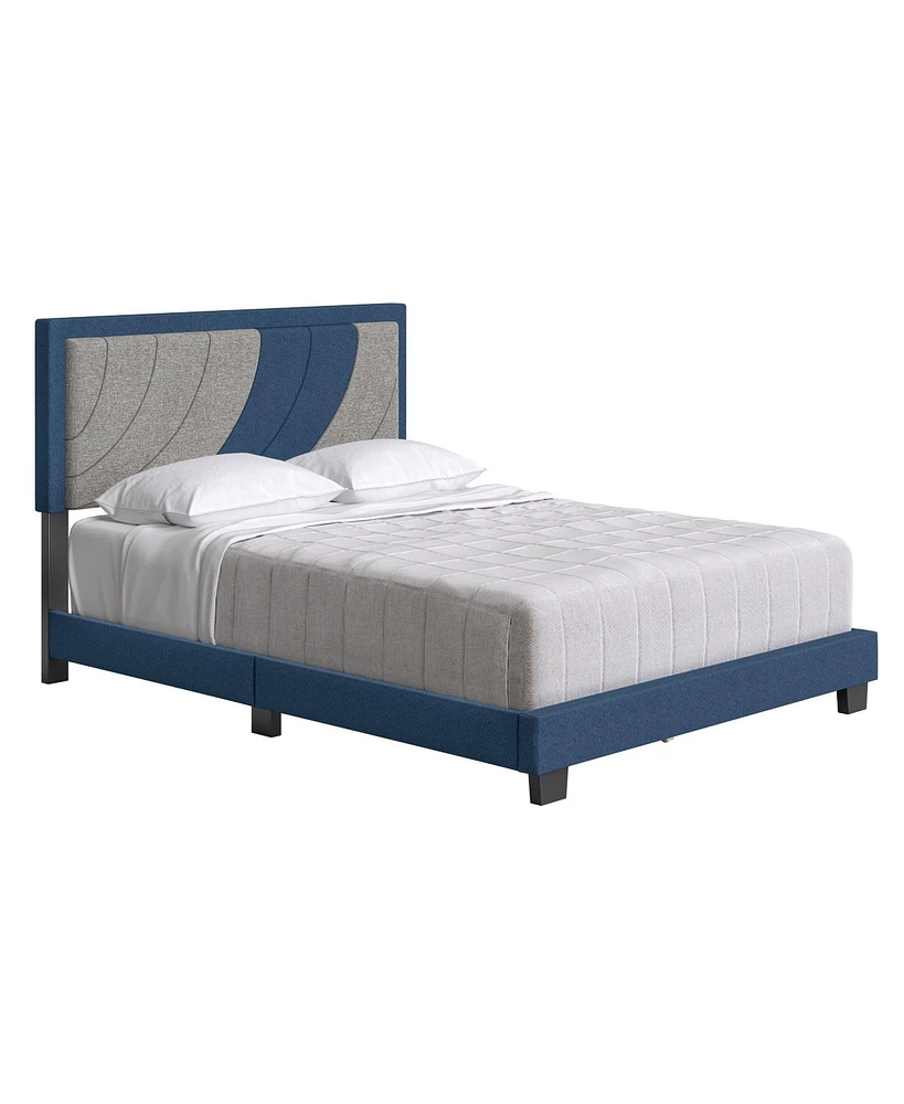 Boyd Sleep Sailor Upholstered Platform Bed with Headboard, Mattress Foundation Strong 14 Wood Slat Supports, No Box Spring Required