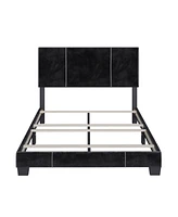 Boyd Sleep Remi Upholstered Platform Bed with Headboard, Mattress Foundation with Strong 4 Wood Slat Supports, Box Spring Required