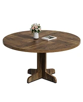 gaomon Round Dining Table for 4People, 47 Inch Farmhouse Kitchen Table