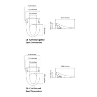SmartBidet Sb-1200RR Advanced Electric Bidet Seat for Round Toilets with Remote Control