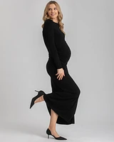 Pietro Brunelli Maternity Maternity Maxi Arianna Dress with Ruching Long Sleeve