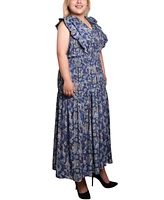 Ny Collection Plus Flutter Sleeve Midi Dress