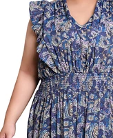 Ny Collection Plus Flutter Sleeve Midi Dress