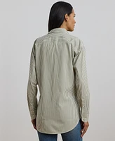 Lauren Ralph Women's Relaxed-Fit Striped Broadcloth Shirt