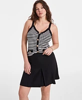 On 34th Women's Solid Box Pleated Mini Skirt, Exclusively at Macy's