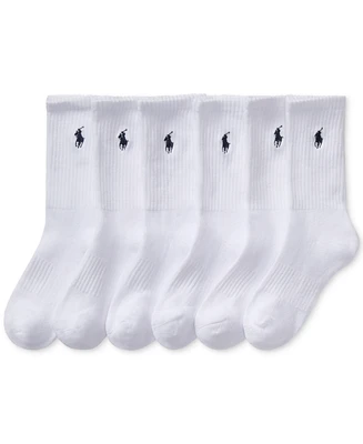 Polo Ralph Lauren Little & Big Boys Solid Crew Socks, 6-Pack