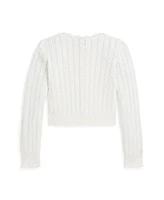 Polo Ralph Lauren Big Girls Pointelle-Knit Cotton Cardigan