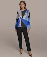 Donna Karan New York Women's Printed Long-Sleeve Blouse