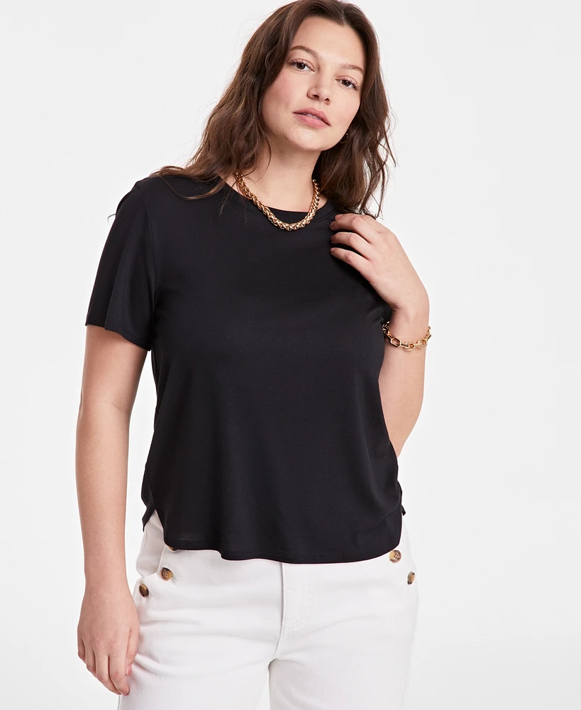 On 34th Women's Hi-Low Square Hem Tee, Exclusively at Macys'