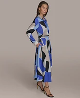 Donna Karan New York Women's Printed Belted Shirtdress