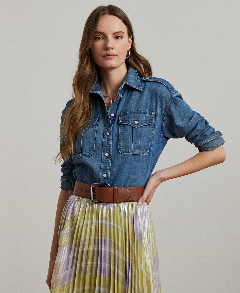 Lauren Ralph Women's Relaxed-Fit Denim Shirt