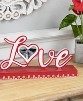 Northlight Heart and Floral "Love" Valentine's Day Photo Frame, 6.25" x 12"