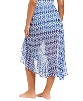 Beyond Control Women's Fine Ikat Chiffon Long Ruffle Pareo