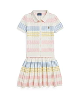 Polo Ralph Lauren Big Girls Striped Cotton Cardigan and Skirt Set