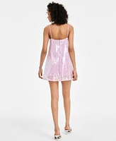 Seni & Cade Women's Sequined Lace-Trim Minidress
