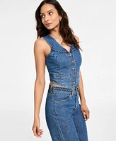 Levis Womens Braided Vest Wide Leg Jeans