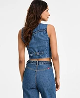 Levi's Women's Braided-Trim Button-Front Denim Vest