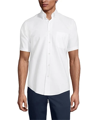 Lands' End Men's School Uniform Short Sleeve Oxford Dress Shirt