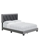 Boyd Sleep Savannah Upholstered Platform Bed with Headboard, Mattress Foundation with Strong 4 Wood Slat Supports, Box Spring Required