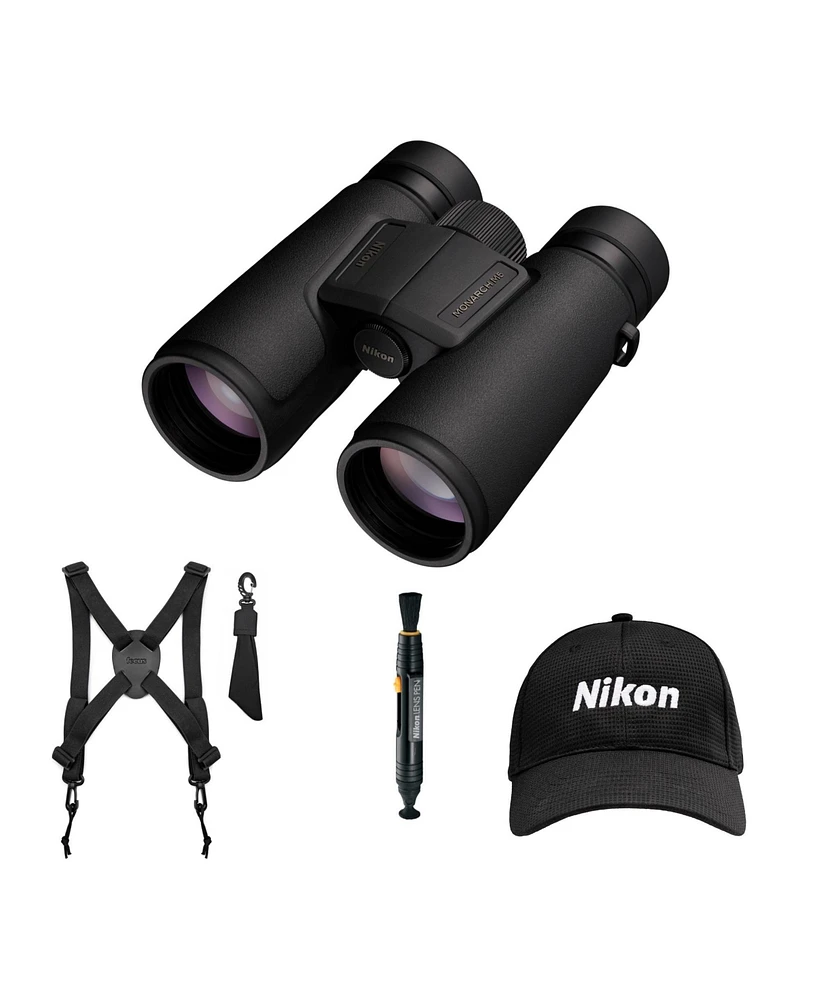 Nikon Monarch M5 8x42 Binoculars with Hat and Accessory Bundle