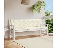 Garden Bench Cushion Cream White 78.7"x(19.7"+19.7")x2.8" Oxford Fabric