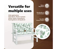 Garden Bench Cushions 2pcs Leaf Pattern 39.4"x19.7"x2.8" Fabric