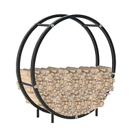 Firewood Rack Black 27.6"x7.9"x27.6" Steel