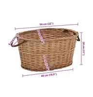 Firewood Basket with Carrying Handles 22.8"x16.5"x11.4" Natural Willow