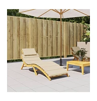vidaXL Sun Lounger Cushion Beige 73.2"x22.8"x1.2"