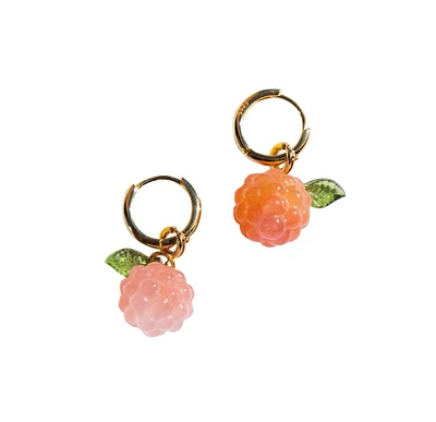 seree Harvest — Raspberry Jade stone charm earrings