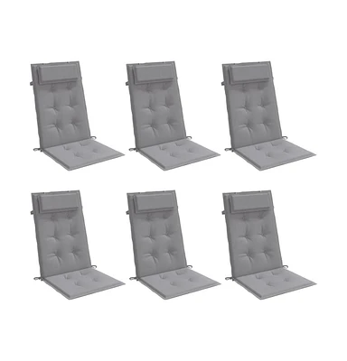 vidaXL Highback Chair Cushions 6 pcs Gray Oxford Fabric